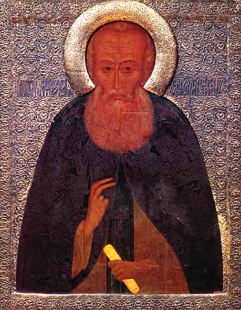 Преподобный Александр Свирский. Икона XVI в.
